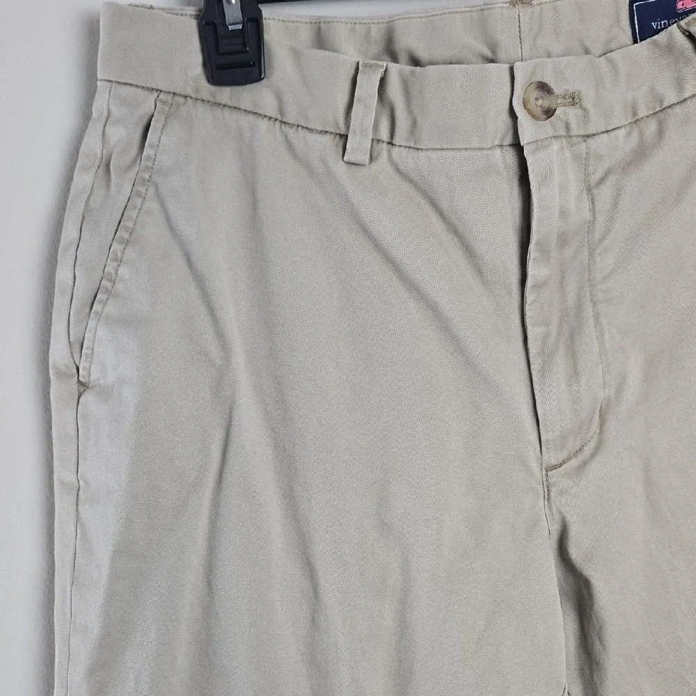 Vineyard‎ Vines Mens Breaker Chino Pants Khaki Tan Stretch Straight 34x32 Logo
